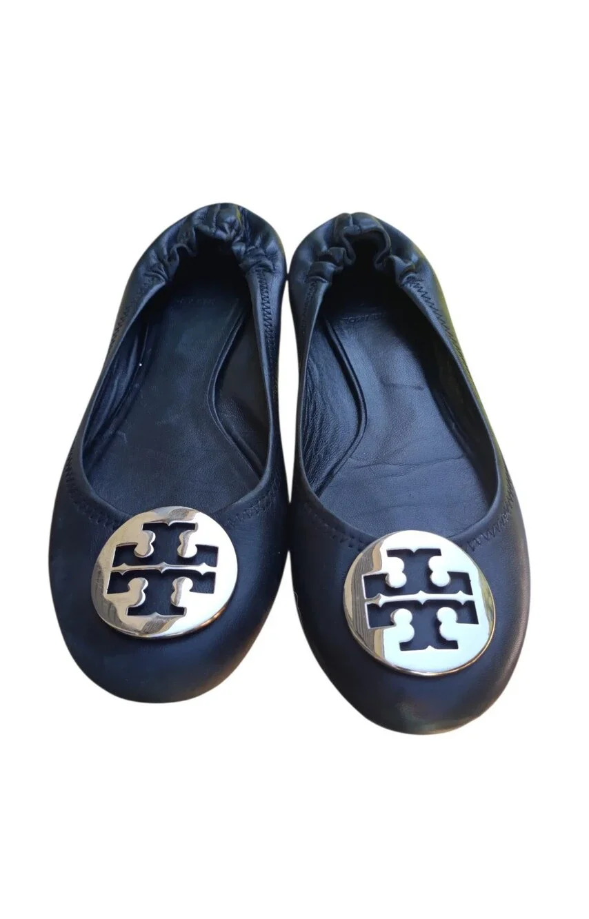 Tory Burch Black Ballet Flats Size 8 Very Good Condition.